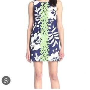 Lilly Pulitzer Blue and Green Floral Mini Dress